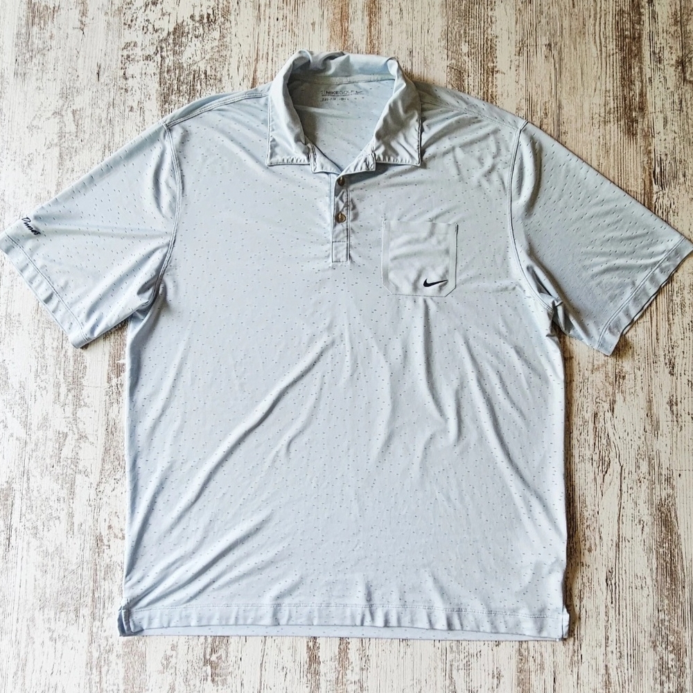 Nike Golf Dri Fit Mens XL Polo Short Sleeve Shirt Light Baby Blue Lightweight Wi